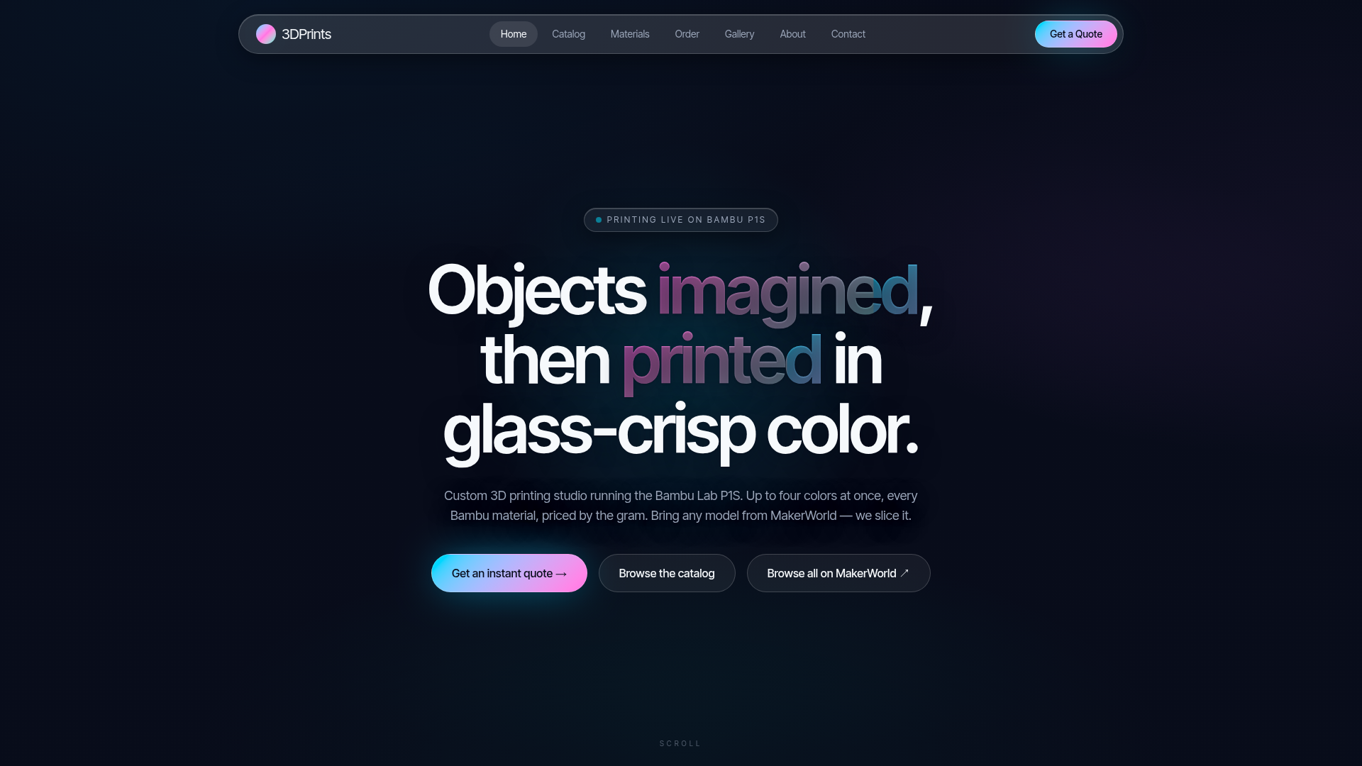 W3D Prints website preview